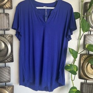 Leith Women's Royal Blue Short Sleeve Top